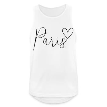 Paris Coeur Inscription - Débardeur respirant Homme - blanc - Devant - Nick (188cm)