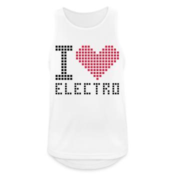 I heart love electro - Männer Tank Top atmungsaktiv - Weiß - Vorne - Nick (188cm)