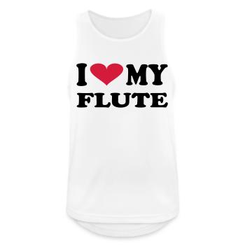 I Love my flute - Männer Tank Top atmungsaktiv - Weiß - Vorne - Nick (188cm)