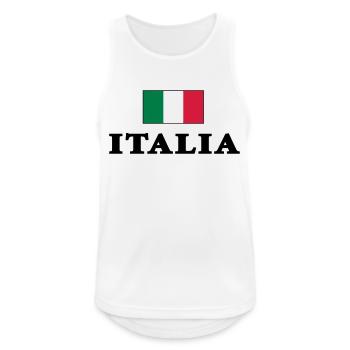 Italienfahne mit Italia Schriftzug - Männer Tank Top atmungsaktiv - Weiß - Vorne - Nick (188cm)