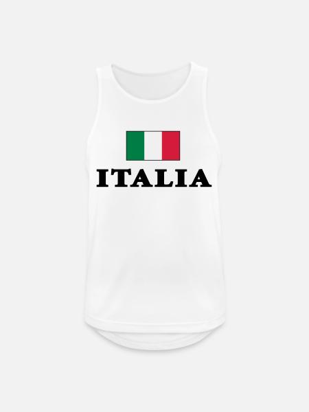 Italy flag with Italia lettering - Men's Breathable Tank Top - white