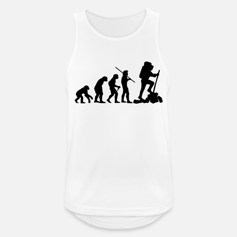 Evolution Bergsteiger/Wanderer - Männer Tank Top atmungsaktiv - Weiß