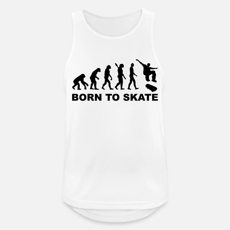 Evolution Skateboard - Men's Breathable Tank Top - white