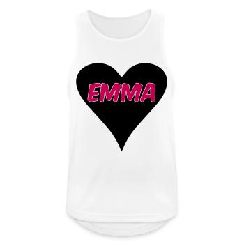 Liebe Emma Herz Geschenk - Männer Tank Top atmungsaktiv - Weiß - Vorne - Nick (188cm)