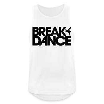 Breakdance - Männer Tank Top atmungsaktiv - Weiß - Vorne - Nick (188cm)