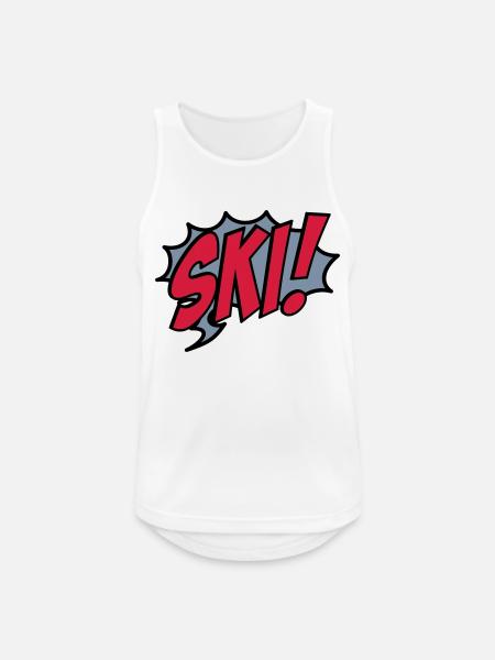 ski - Männer Tank Top atmungsaktiv - Weiß