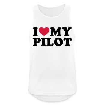 Pilot - Männer Tank Top atmungsaktiv - Weiß - Vorne - Nick (188cm)