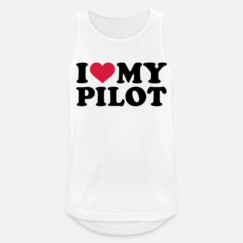 Pilot - Männer Tank Top atmungsaktiv - Weiß