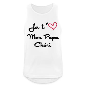 J'aime mon Papa / Fête des Pères / Naissance Bébé - Männer Tank Top atmungsaktiv - Weiß - Vorne - Nick (188cm)