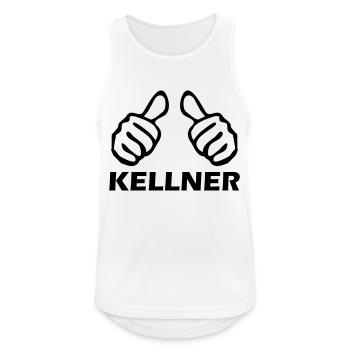 kellner - Männer Tank Top atmungsaktiv - Weiß - Vorne - Nick (188cm)