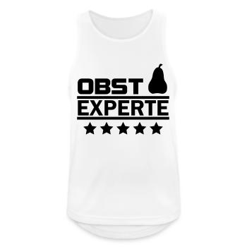 obst experte - Männer Tank Top atmungsaktiv - Weiß - Vorne - Nick (188cm)