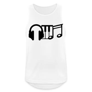 dj - Männer Tank Top atmungsaktiv - Weiß - Vorne - Nick (188cm)