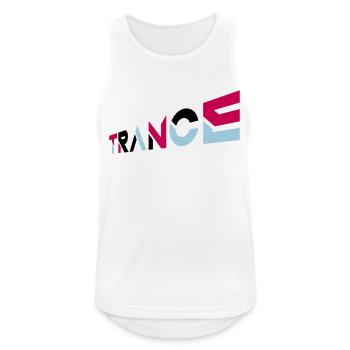 Conception de lettrage Music Trance - Débardeur respirant Homme - blanc - Devant - Nick (188cm)