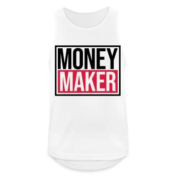 Logo Money Maker Schild - Männer Tank Top atmungsaktiv - Weiß - Vorne - Nick (188cm)