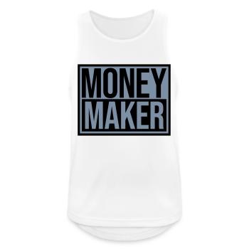 Schild Money Maker Reich - Männer Tank Top atmungsaktiv - Weiß - Vorne - Nick (188cm)