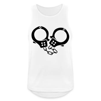 handschellen - Männer Tank Top atmungsaktiv - Weiß - Vorne - Nick (188cm)