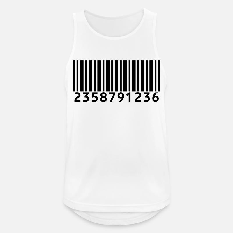 Print EAN Code - Männer Tank Top atmungsaktiv - Weiß