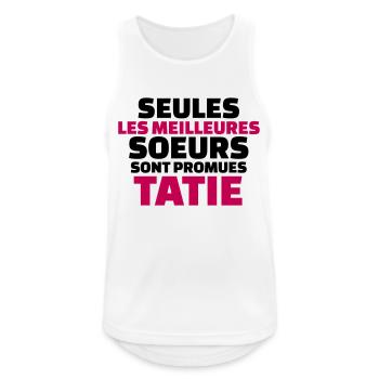 seules les meilleures soeurs sont promues tatie - Débardeur respirant Homme - blanc - Devant - Nick (188cm)
