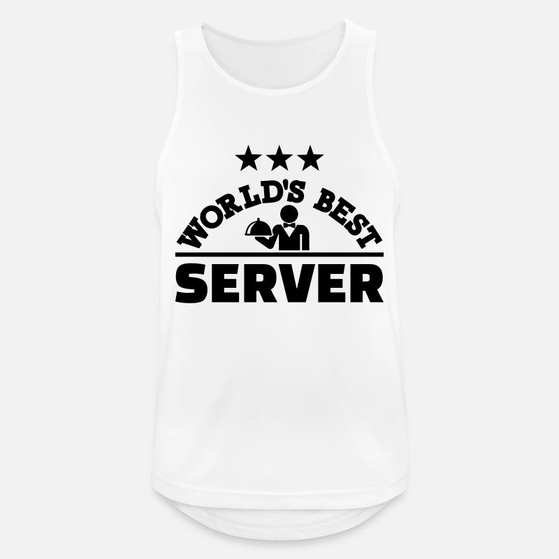 Kellner - Männer Tank Top atmungsaktiv - Weiß