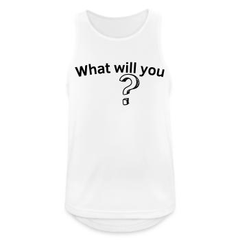 What do you want in English - Men's Breathable Tank Top - white - Front - Nick (188cm)