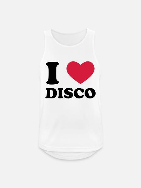 I Love Disco - Débardeur respirant Homme - blanc