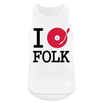 I dj / play / listen to folk - Männer Tank Top atmungsaktiv - Weiß - Vorne - Nick (188cm)