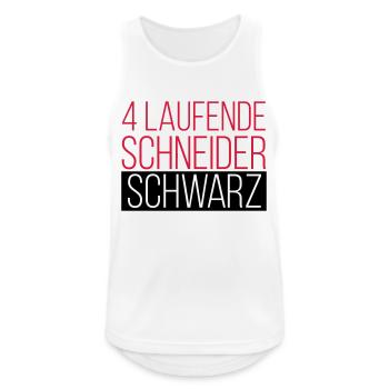 4 Laufende - Schneider - Schwarz 2C - Männer Tank Top atmungsaktiv - Weiß - Vorne - Nick (188cm)