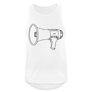 Mégaphone - Débardeur respirant Homme - blanc - Devant - Nick (188cm)