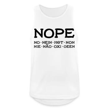 Nope - Männer Tank Top atmungsaktiv - Weiß - Vorne - Nick (188cm)