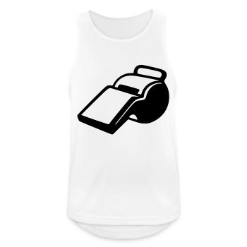 Pfeife - Fußball - Schiedsrichter - Männer Tank Top atmungsaktiv - Weiß - Vorne - Nick (188cm)