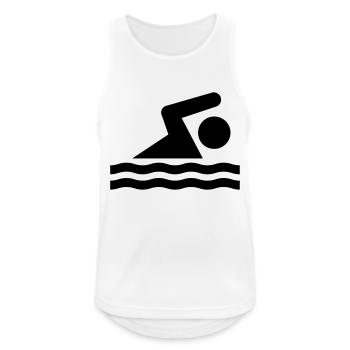 swimm_f1 - Männer Tank Top atmungsaktiv - Weiß - Vorne - Nick (188cm)