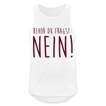 Avant de demander: non! - Débardeur respirant Homme - blanc - Devant - Nick (188cm)