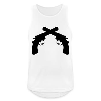 Crossed Revolvers - Débardeur respirant Homme - blanc - Devant - Nick (188cm)
