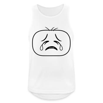 face head sad cry howl traenen ungluec - Men's Breathable Tank Top - white - Front - Nick (188cm)