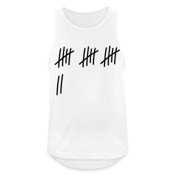 17 coups / / 17 fois / / Anniversaire / / cadeau - Débardeur respirant Homme - blanc - Devant - Nick (188cm)