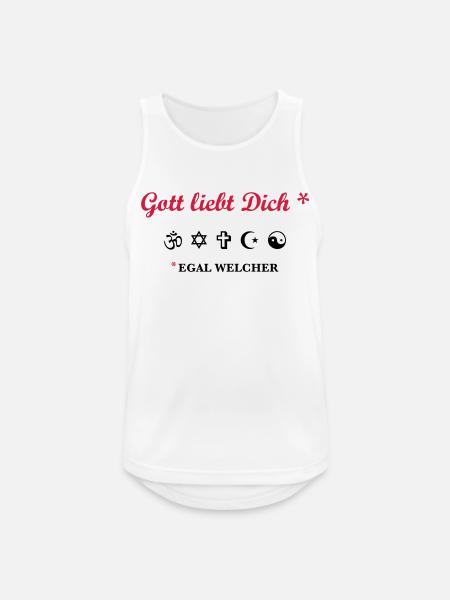 Gott liebt Dich - Männer Tank Top atmungsaktiv - Weiß