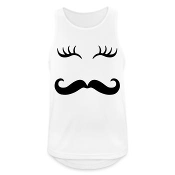Moustache & eyelashes - Men's Breathable Tank Top - white - Front - Nick (188cm)