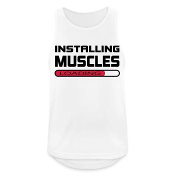 Installer des muscles Installer Muscle Gift - Débardeur respirant Homme - blanc - Devant - Nick (188cm)