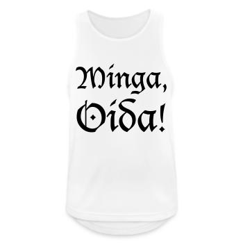 Minga, Oida - Männer Tank Top atmungsaktiv - Weiß - Vorne - Nick (188cm)
