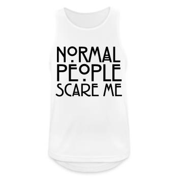 Normal People Scare Me - Débardeur respirant Homme - blanc - Devant - Nick (188cm)
