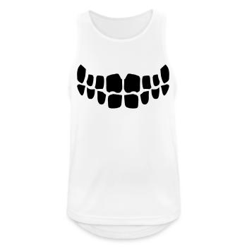 Sourire Maléfique Horreur Bouche Sourire Dents Comiques - Débardeur respirant Homme - blanc - Devant - Nick (188cm)