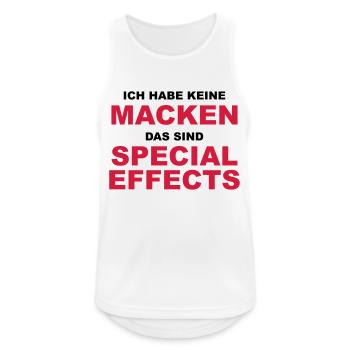 Ich habe keine Macken, das sind Special Effects! - Männer Tank Top atmungsaktiv - Weiß - Vorne - Nick (188cm)