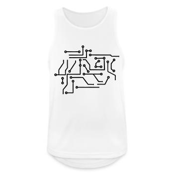 circuit symbole électriquement toxiques des bactér - Débardeur respirant Homme - blanc - Devant - Nick (188cm)