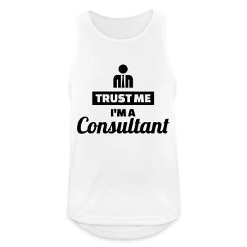 Conseiller d'entreprise - Débardeur respirant Homme - blanc - Devant - Nick (188cm)