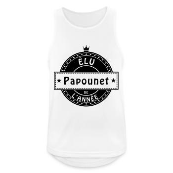 élu papounet fête des pères papa - Débardeur respirant Homme - blanc - Devant - Nick (188cm)