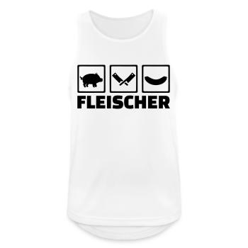 Fleischer - Männer Tank Top atmungsaktiv - Weiß - Vorne - Nick (188cm)