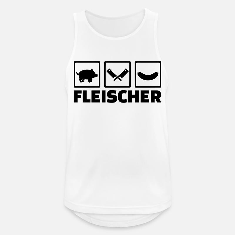 Fleischer - Männer Tank Top atmungsaktiv - Weiß