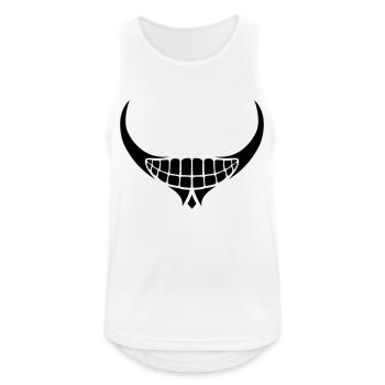 Mund Dämonisches Grinsen - Männer Tank Top atmungsaktiv - Weiß - Vorne - Nick (188cm)