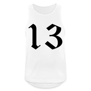 13 - Männer Tank Top atmungsaktiv - Weiß - Vorne - Nick (188cm)