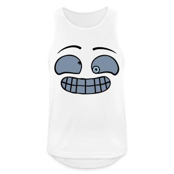 Freches Grimasse Gesicht - Männer Tank Top atmungsaktiv - Weiß - Vorne - Nick (188cm)